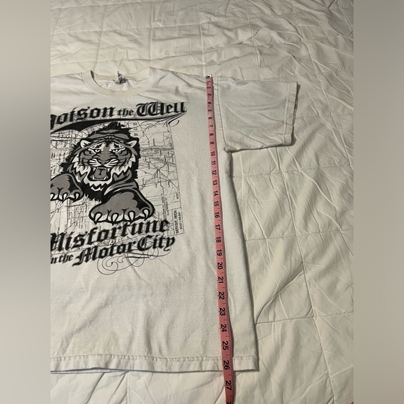 Poison The Well "Misfortune in the Motor City" white tee shirt size L - Picture 10 of 11